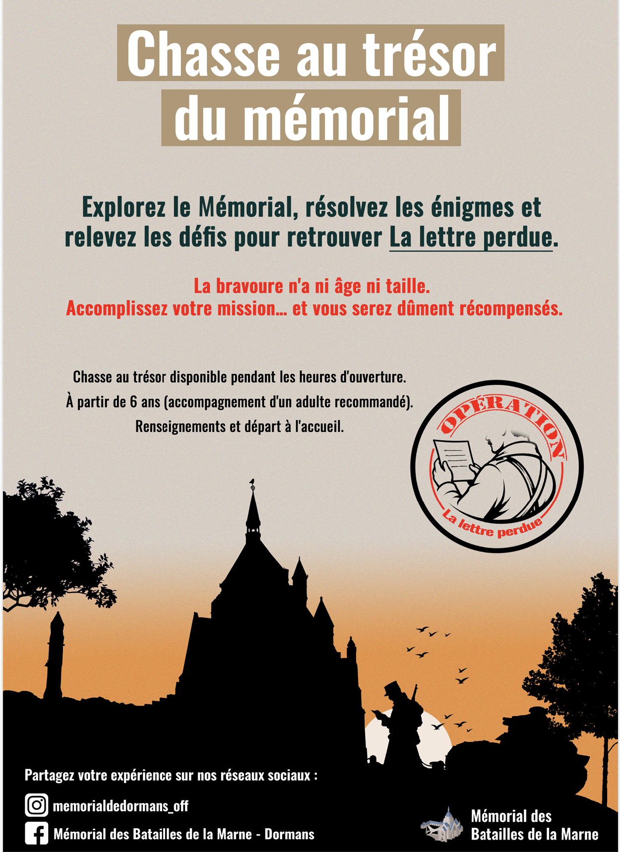 affiche annonçant la chasse au trésor